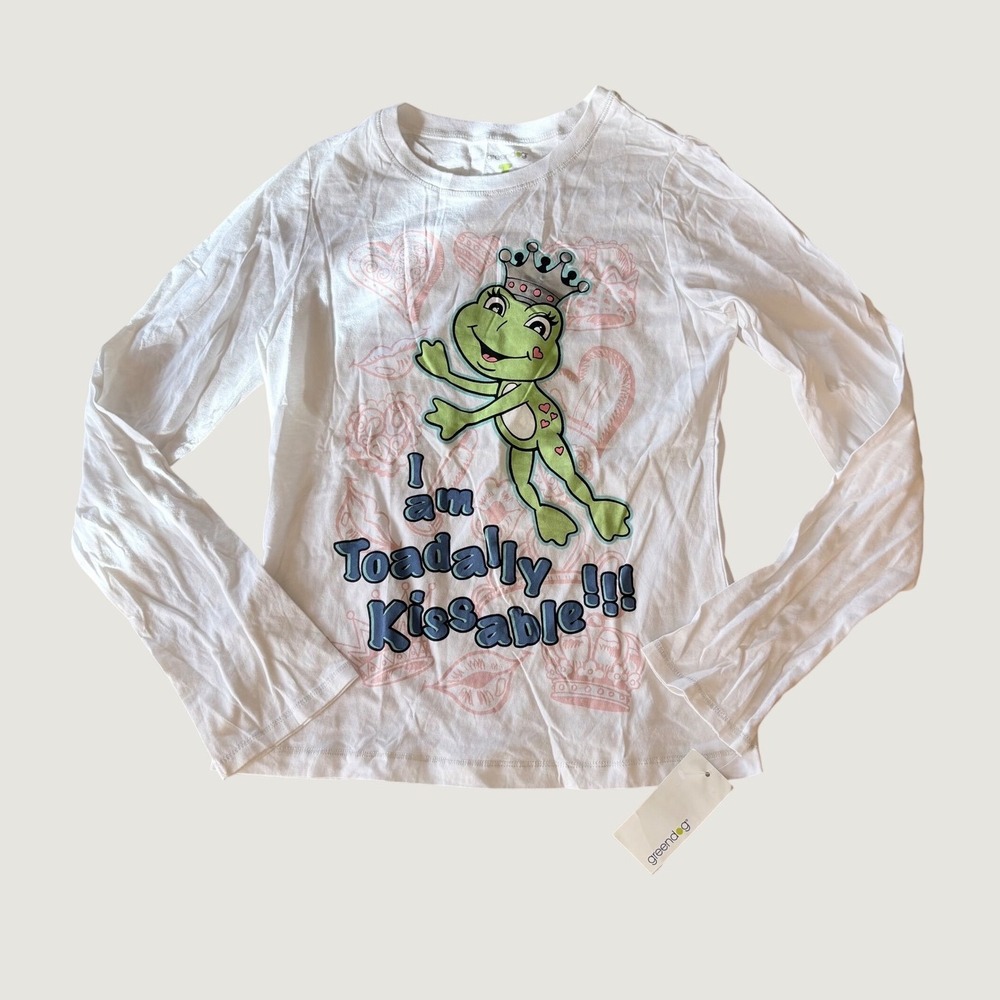 Y2K Greendog Scene Long Sleeve Frog Graphic Baby Tee I Am Toadally Kissable #15